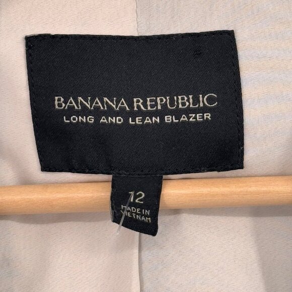 Banana Republic Long & Lean bi-stretch Womens Blazer Black plaid Size 12 career - Picture 2 of 11